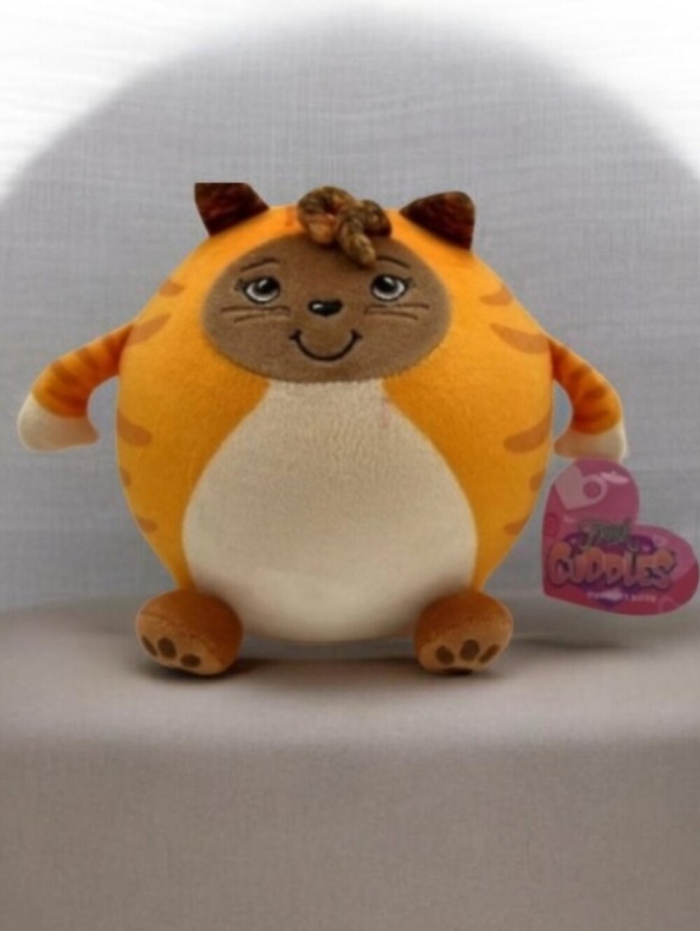 Plush Round Orange & Cream Cat Toy by (unbranded)
